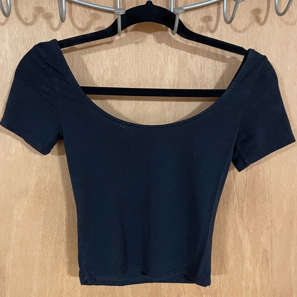 #160- DESTINED -black cropped T
